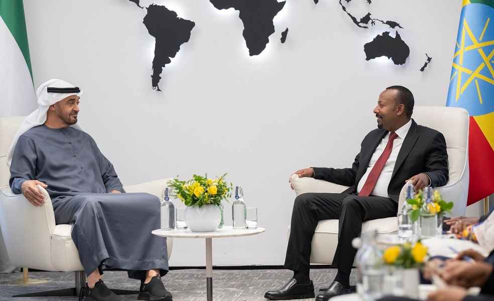 Bin Zayed and Abiy Ahmed in Addis Ababa Trade Ties