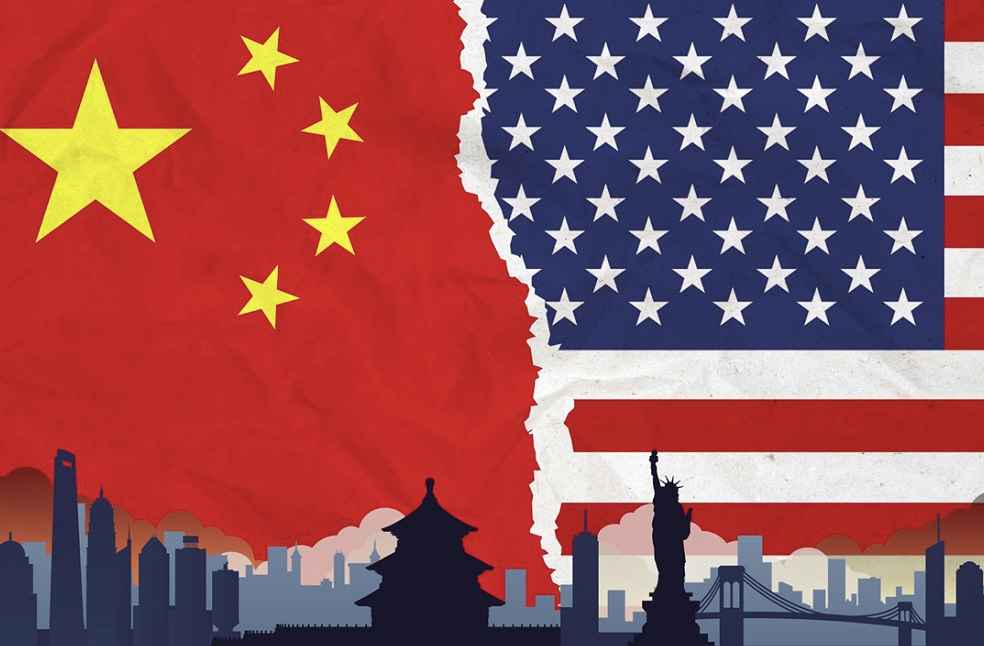 US - China to solve trade disputes_US China Flags