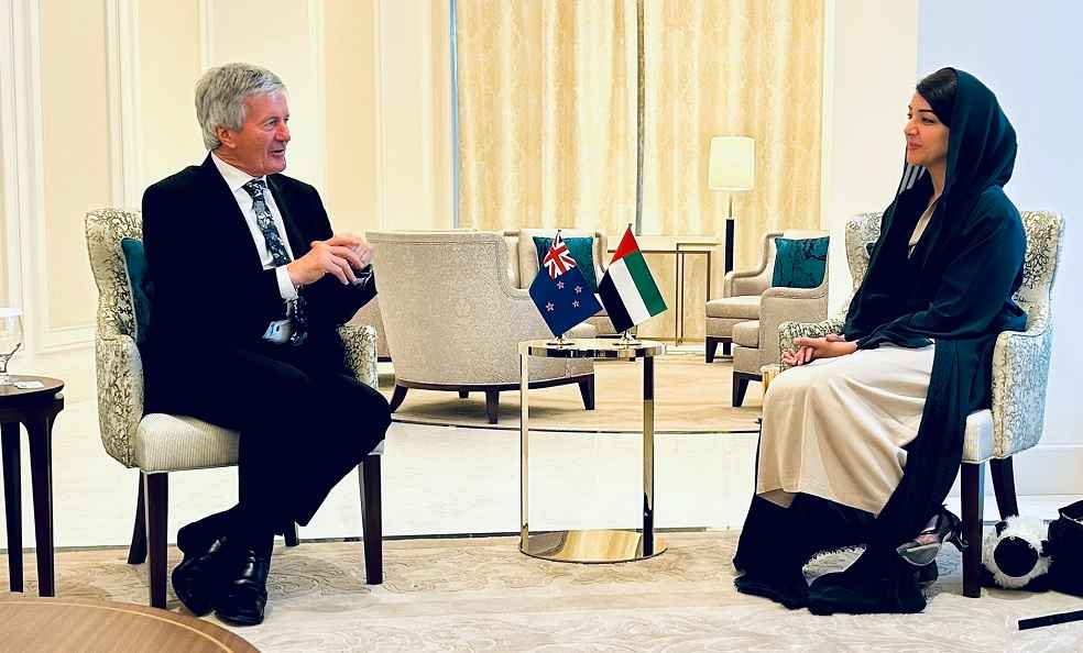 Reem bint Ibrahim Al Hashemy and Damien O'Connor _ UAE NZ Trade Talks